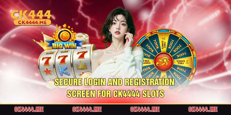 Secure login and registration screen for CK4444 Slots