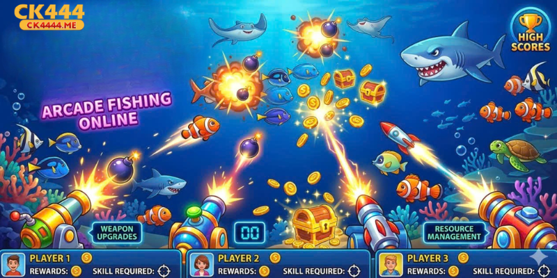 Bombing Fishing game online is a digital arcade-style shooting game